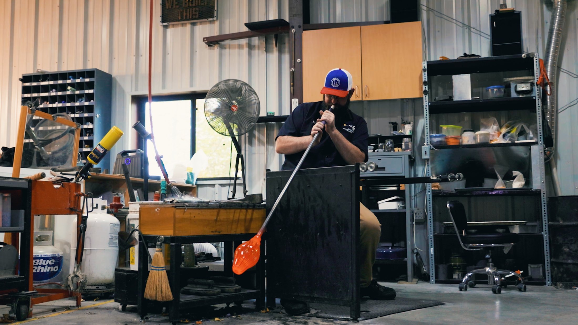 man-glass-blowing